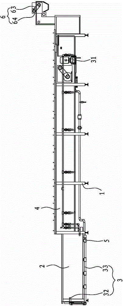 Double-headed water boiling flow line device of cured food