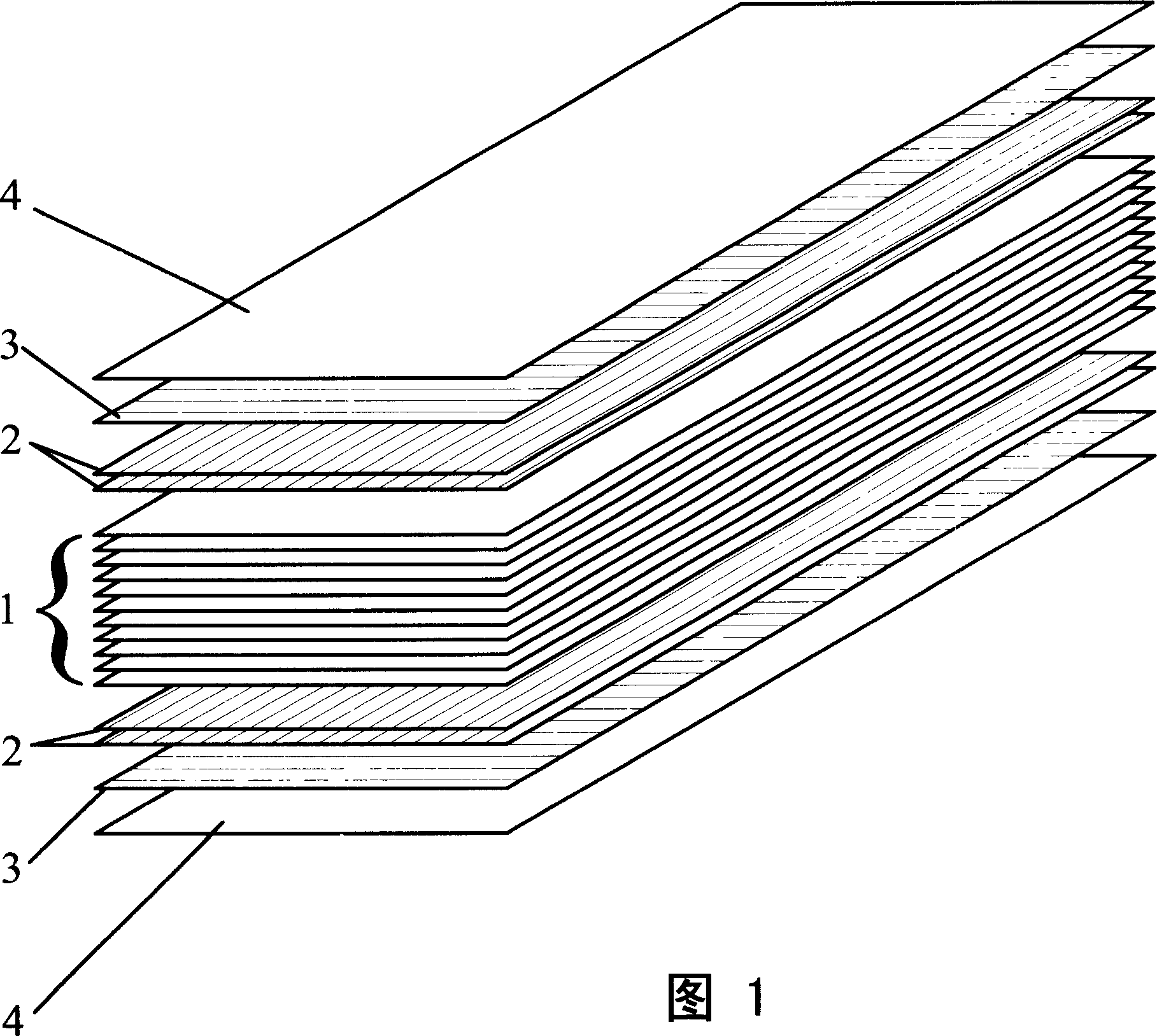 Bamboo and wood composite veneer for structure and decoration, and method for manufacturing the same