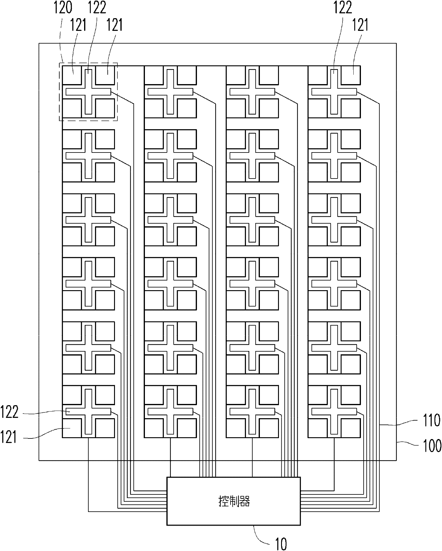 Layout structure of capacitive touch panel