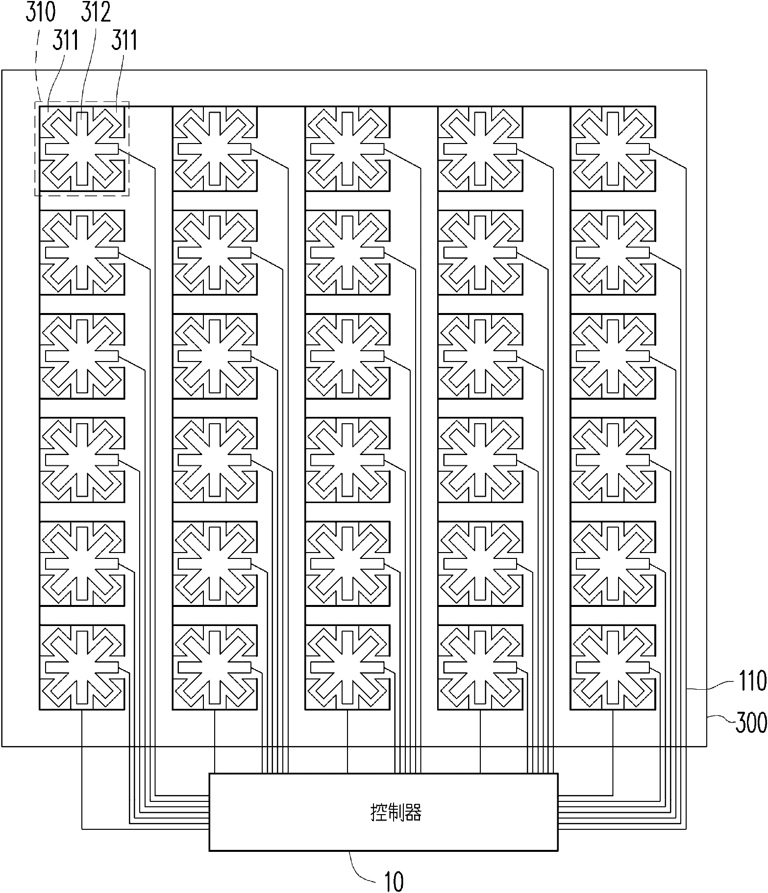 Layout structure of capacitive touch panel