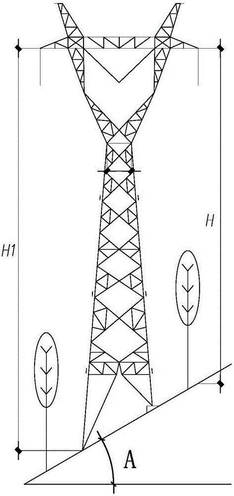 Straight slope tower for single circuit transmission line