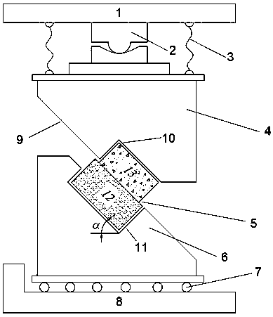 Test device and test method of shearing strength of UHPC-NC (Ultrahigh Performance Concrete-Normal Concrete) boning interface