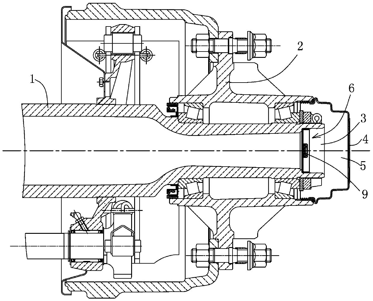 Lubricating oil mist exhaust system and exhaust cover of axle hub cavity