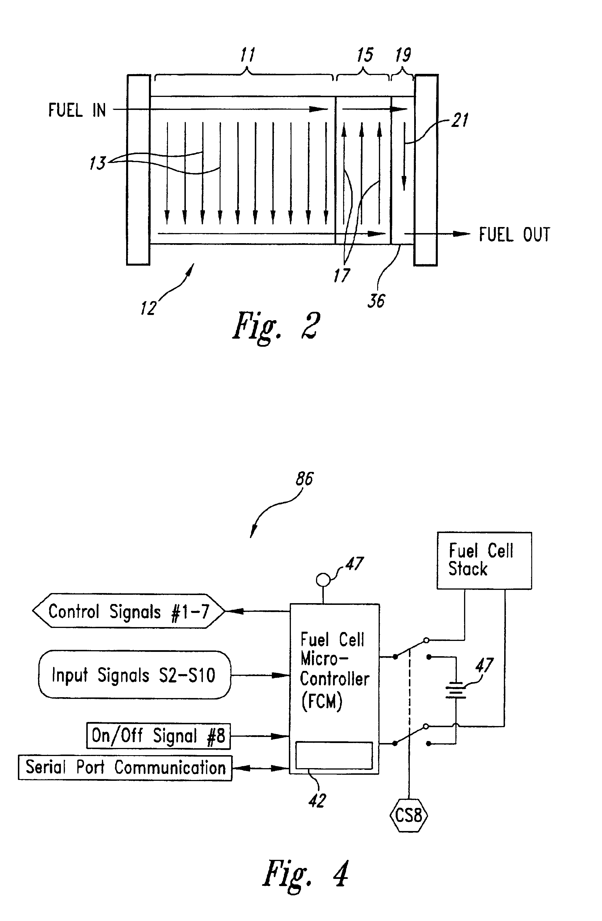 Fuel cell purging method and apparatus