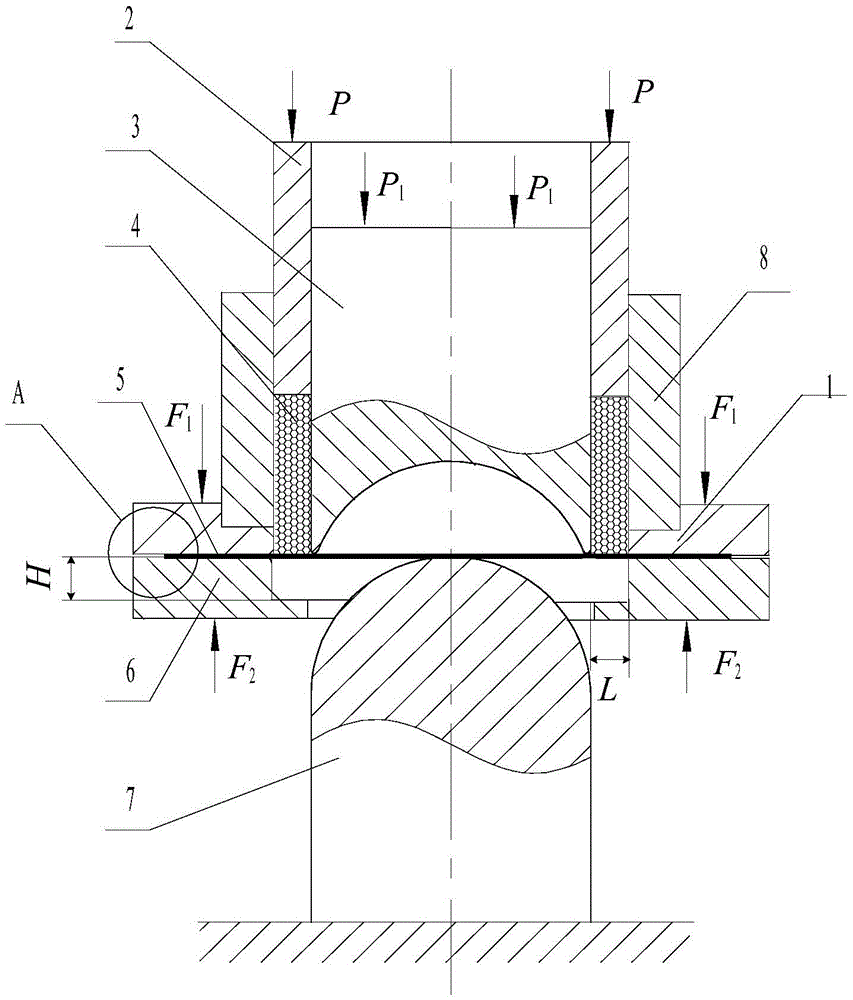 Forward-backward drawing and forming method for metal plate soft mould