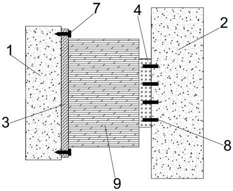 Staged pulling pressing and shearing type building shock absorption structure