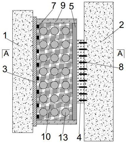 Staged pulling pressing and shearing type building shock absorption structure