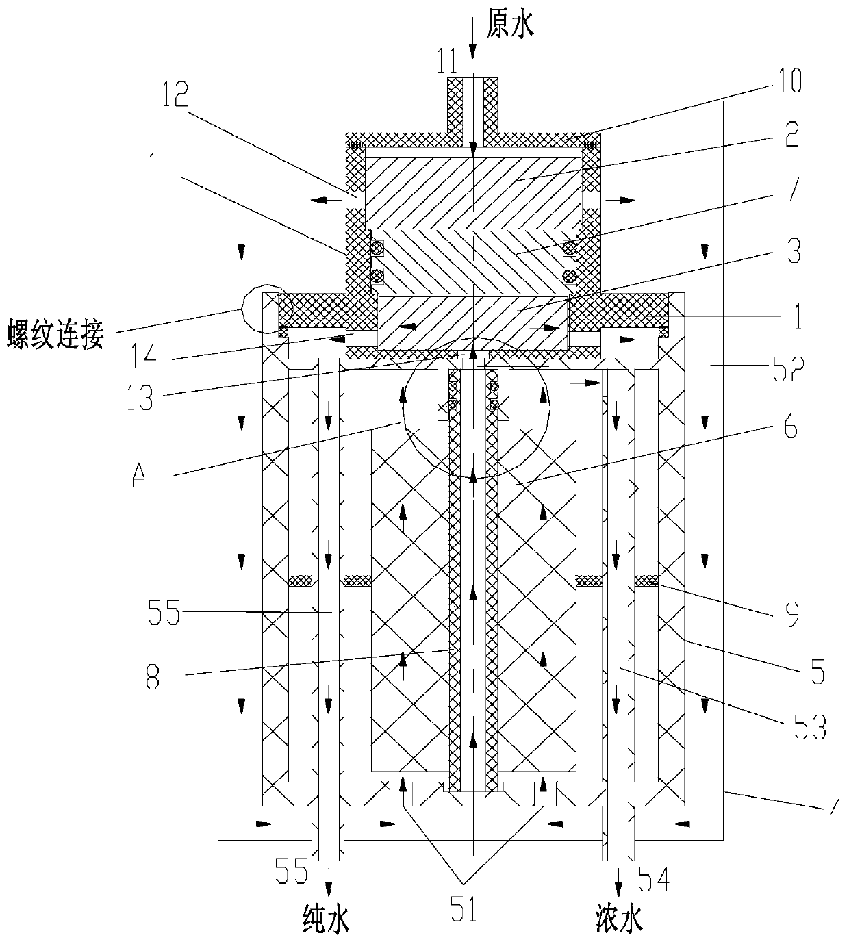 Composite filter element assembly and water purification system