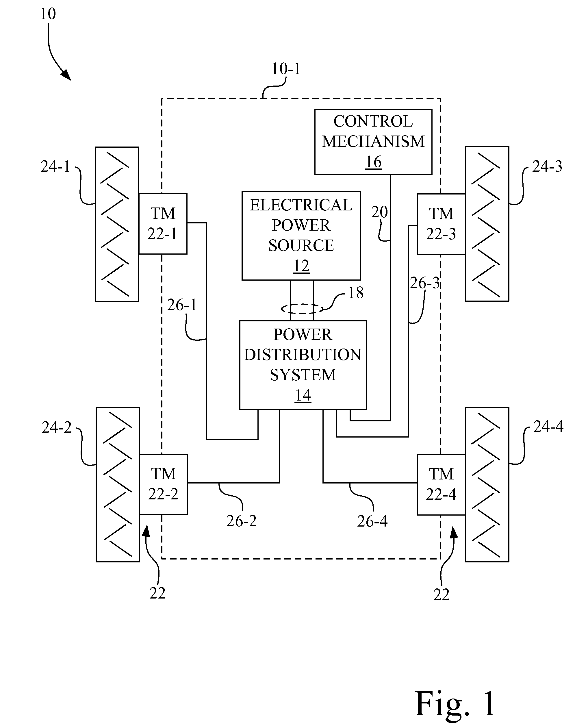Modular power distribution system having a sealing arrangement for use in a work machine