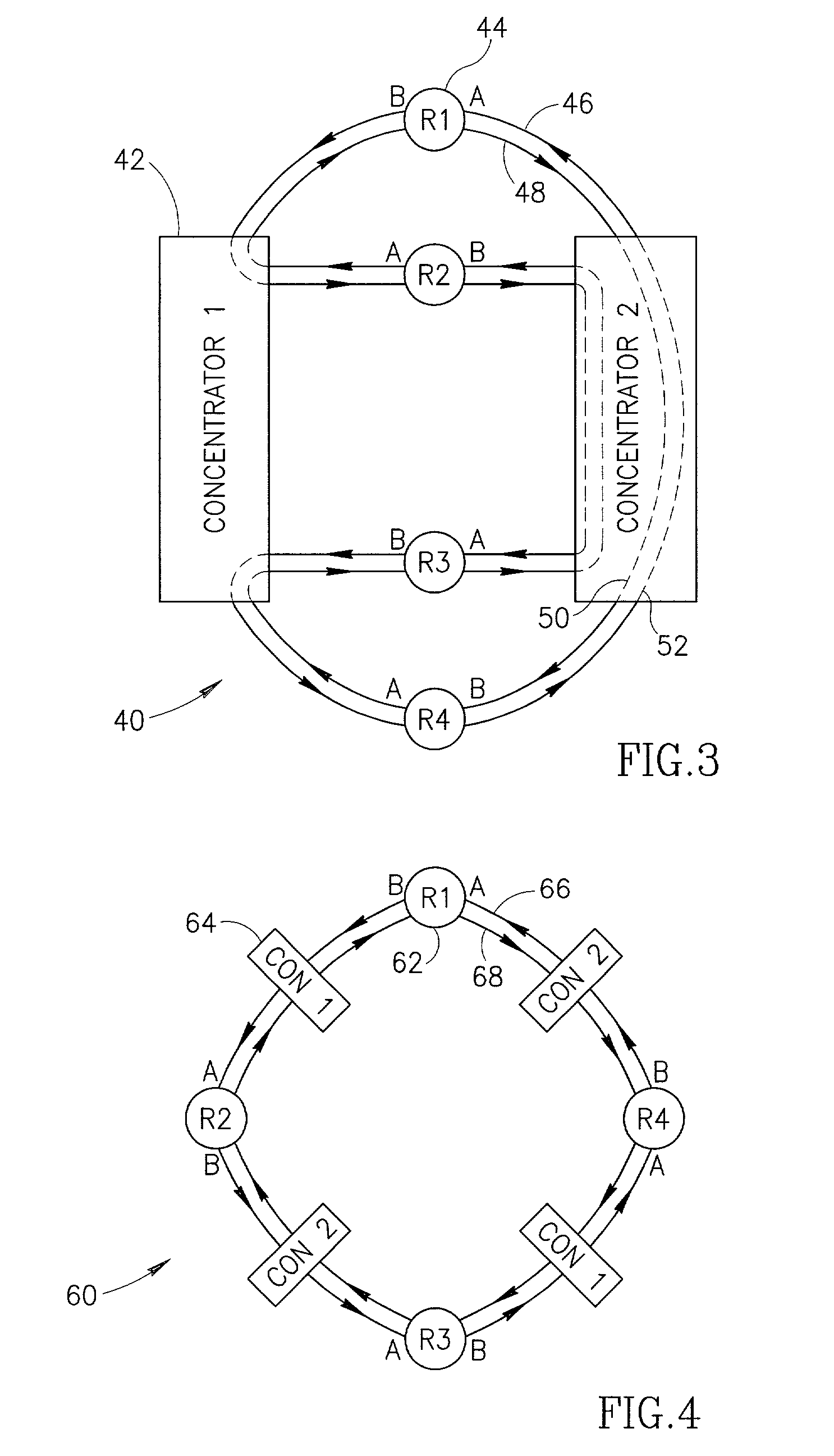 Redundancy for dual optical ring concentrator