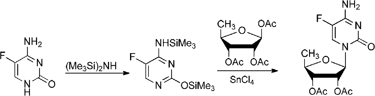 2',3'- di-O-acetyl-5'-deoxy-5-fulurocytidineonium compound and preparation method thereof