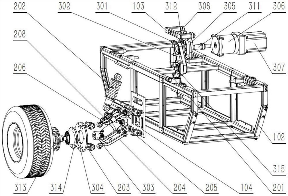 Driving and grading mechanism for all-terrain mobile robot