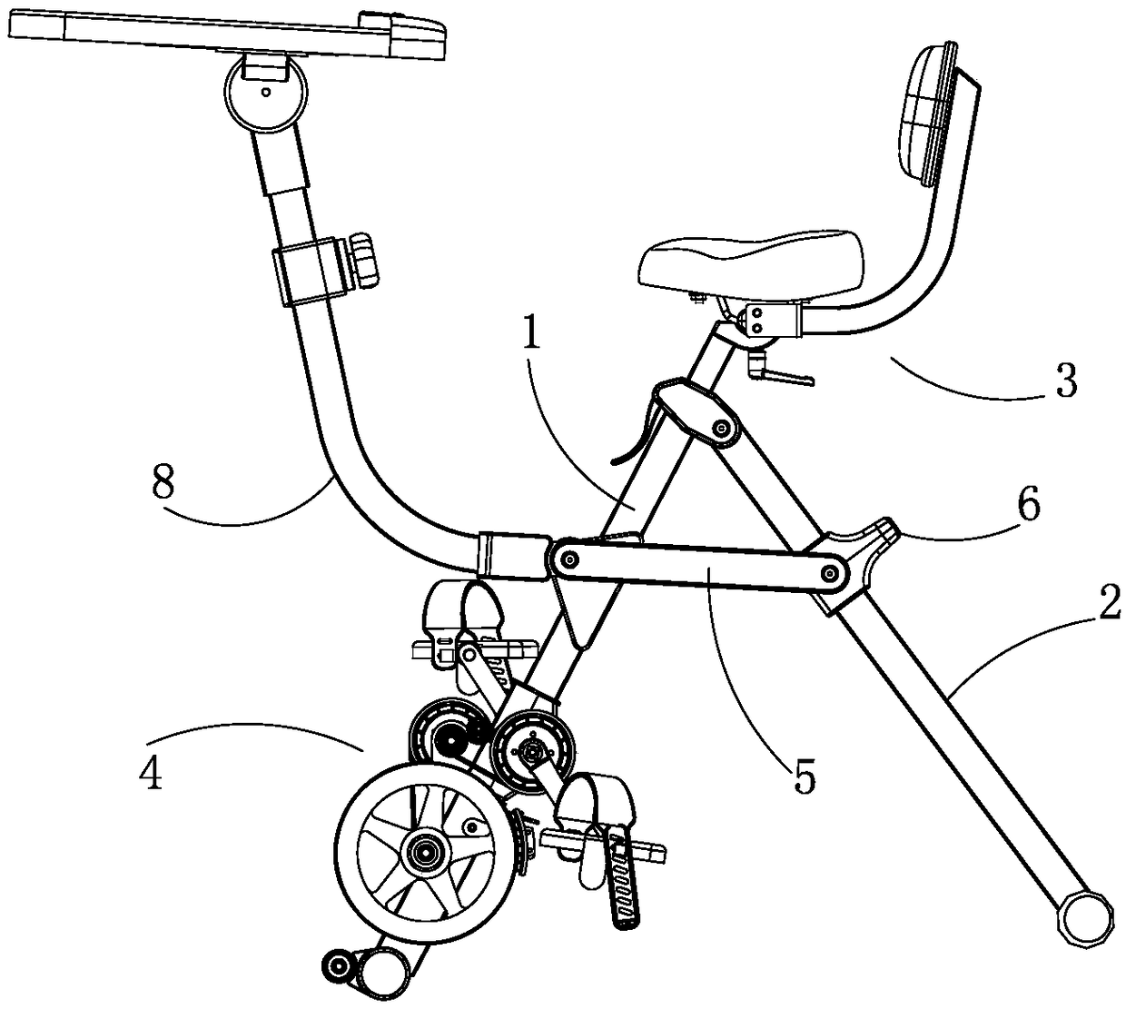 Folding exercise bicycle