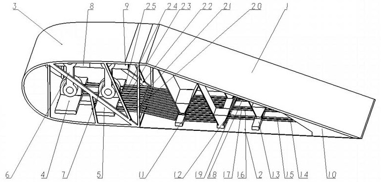 Variable empennage with built-in rotating flexible assembly and design method