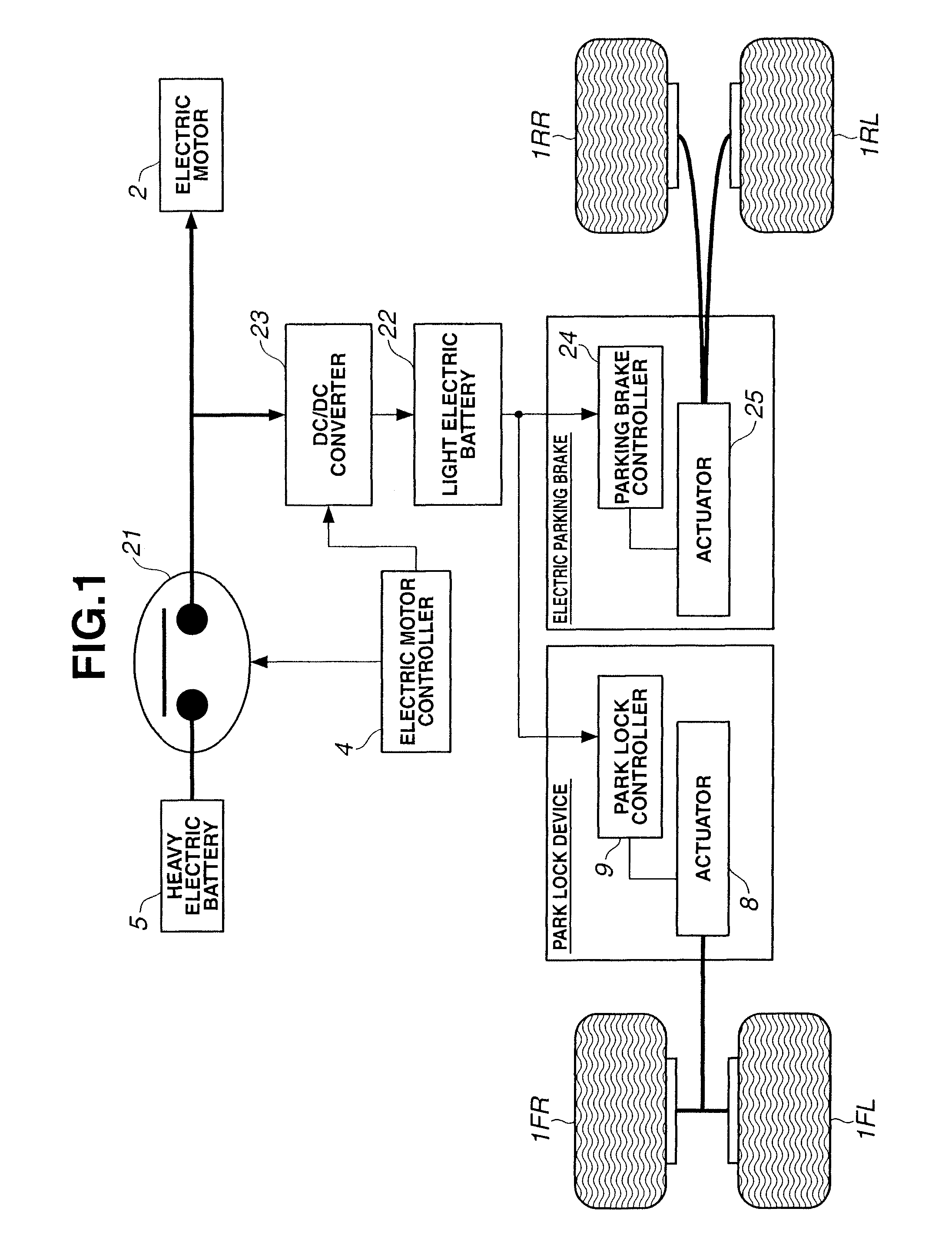 Control device for use in vehicle, adapted to control safety measures against electric power supply failure