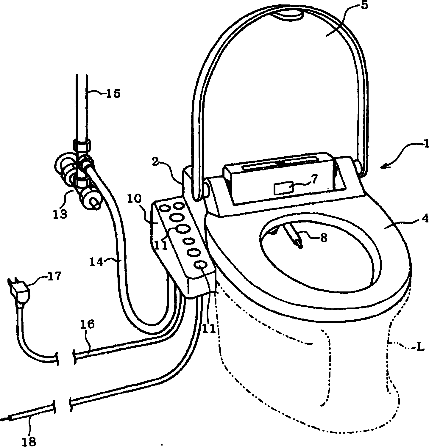 Hot water cleaning toilet seat