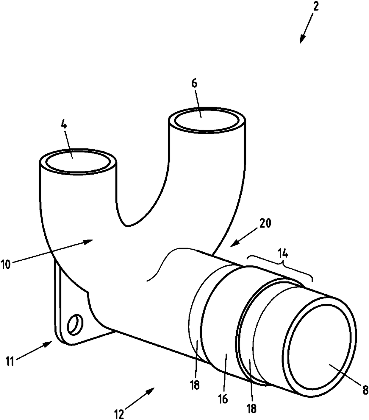 Device for connecting at least one fitting and pipe with thermal decoupling