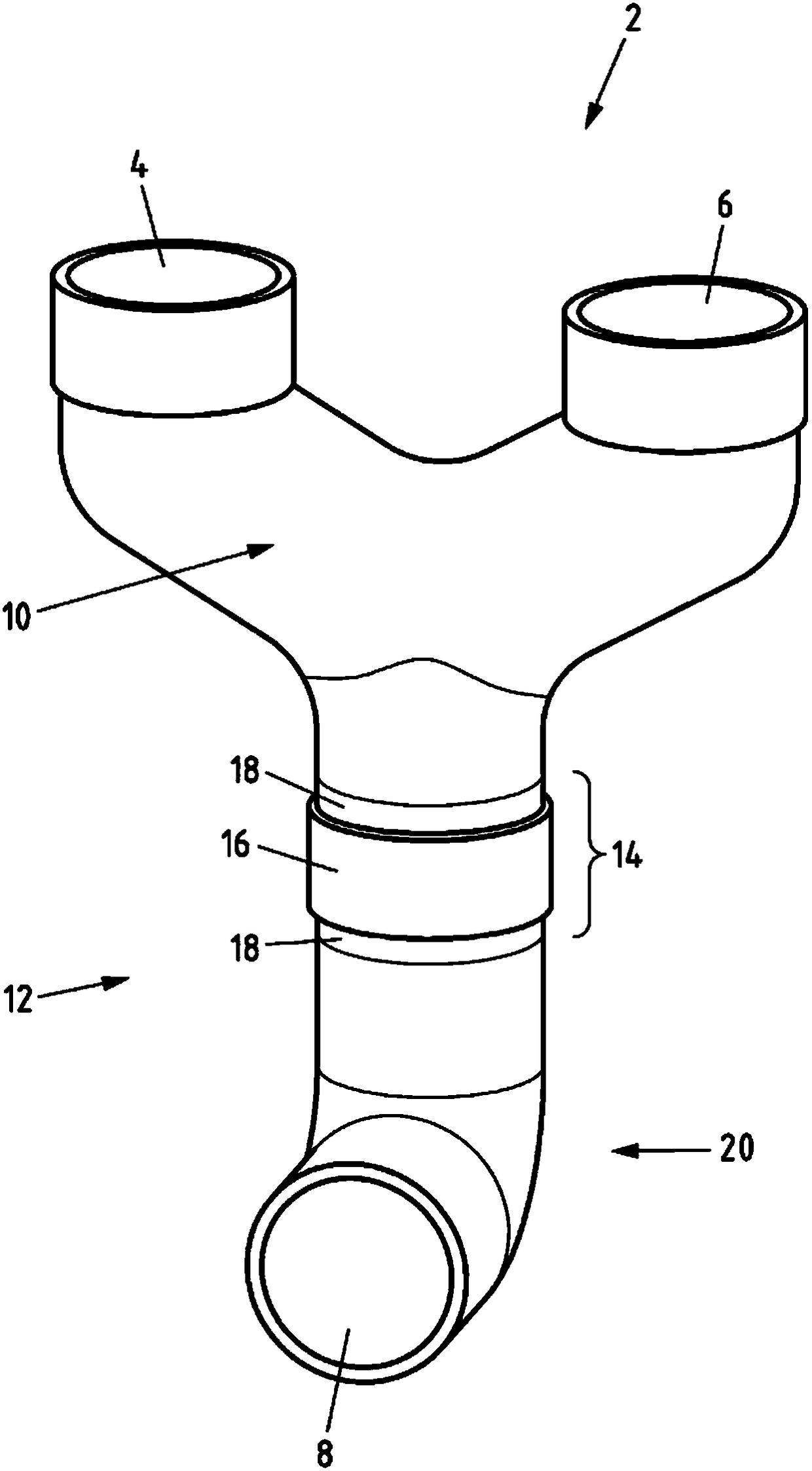 Device for connecting at least one fitting and pipe with thermal decoupling