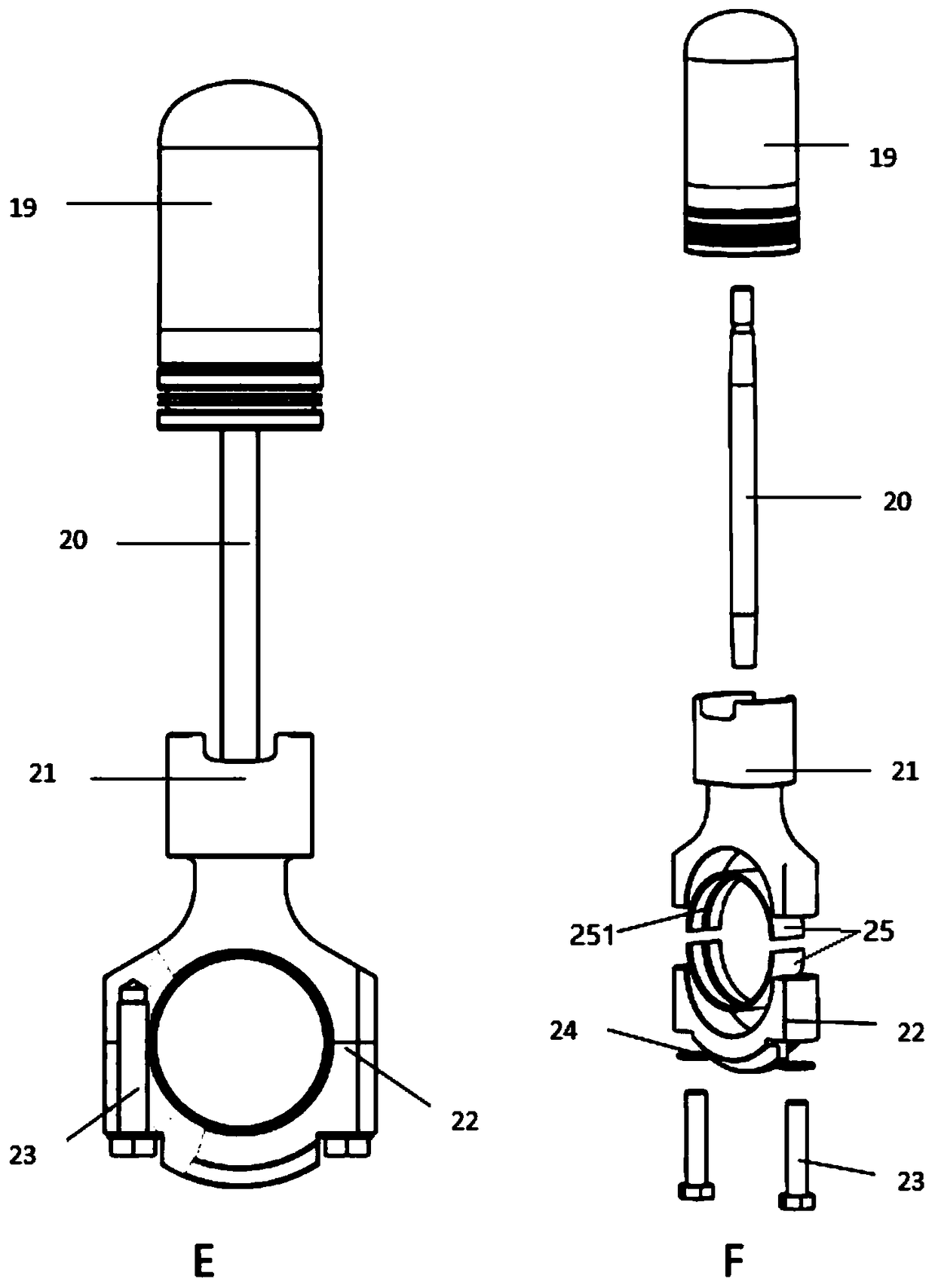 Connecting-rod-free hot air engine transmission mechanism and connecting-rod-free hot air engine transmission system