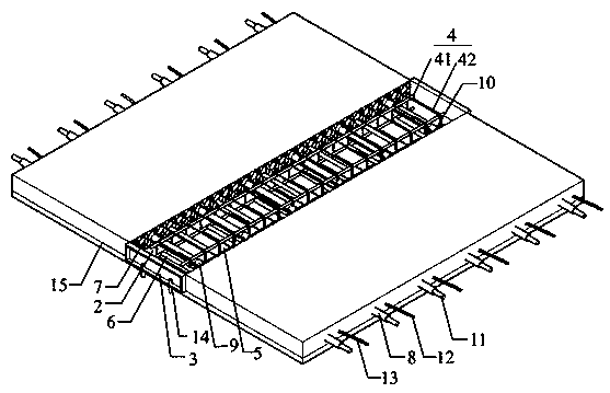 Wet joint structure suitable for fabricated pavement and construction method thereof