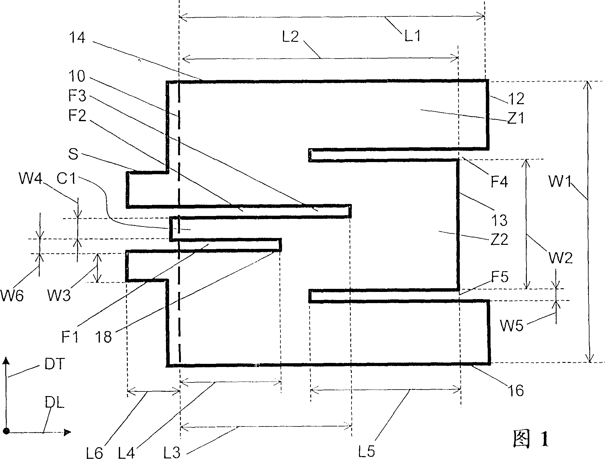 Antenna with an electric conductive layer and dual band emitter therewith