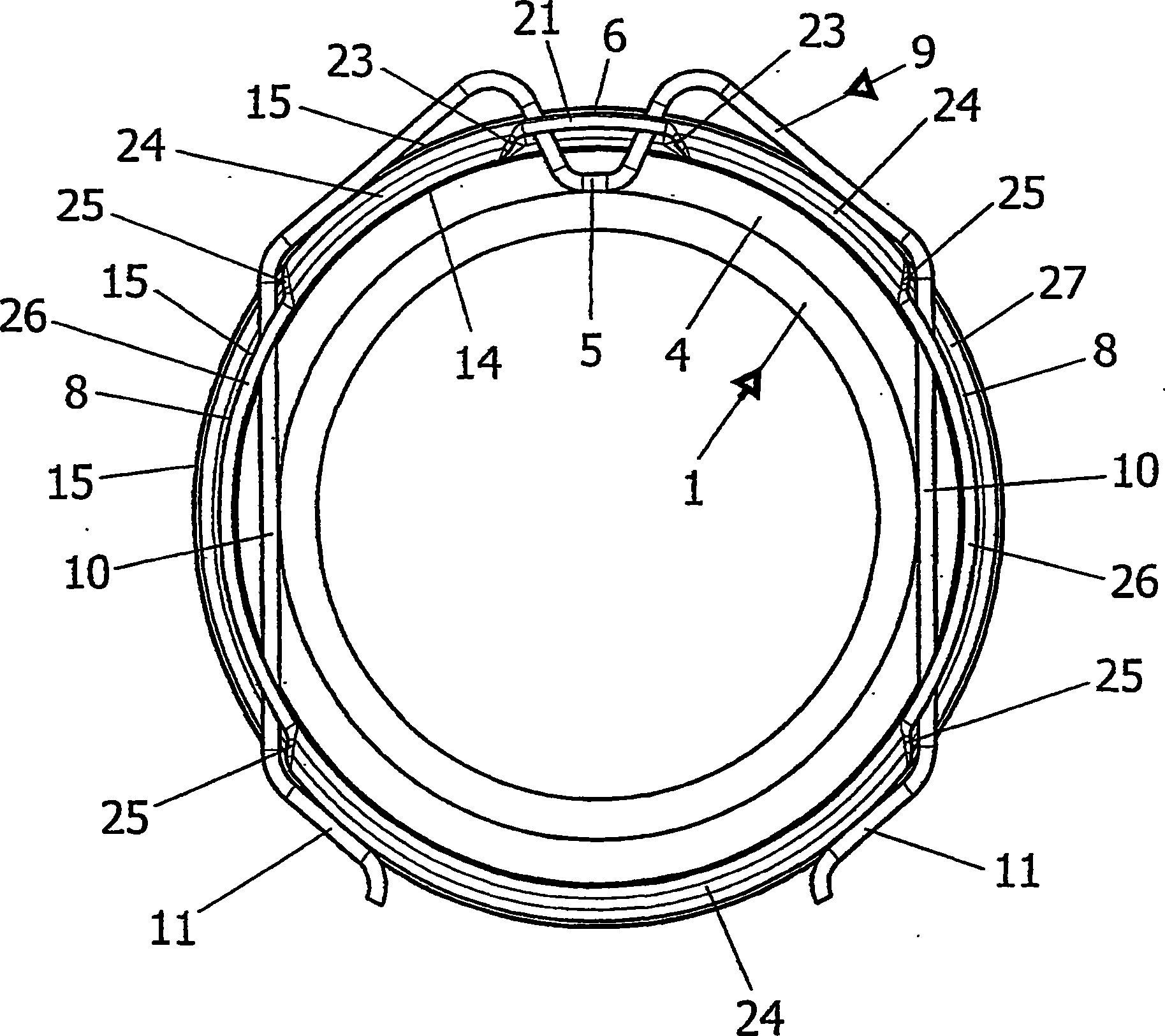 Plug-in connection for pipe and hose lines with a reinforced material cross-section