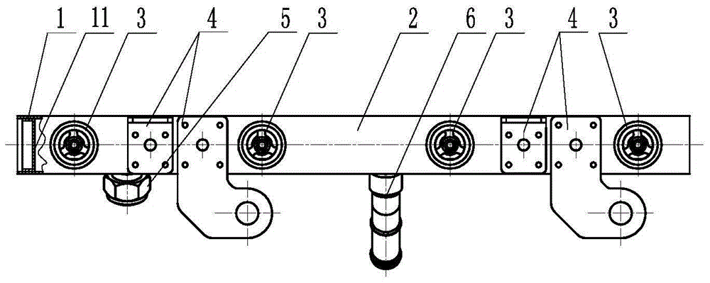 A gas injector gas rail