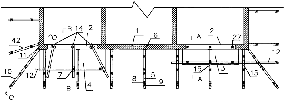 Tension-anchor type structural steel cantilever supporting operation scaffold combined system and construction method