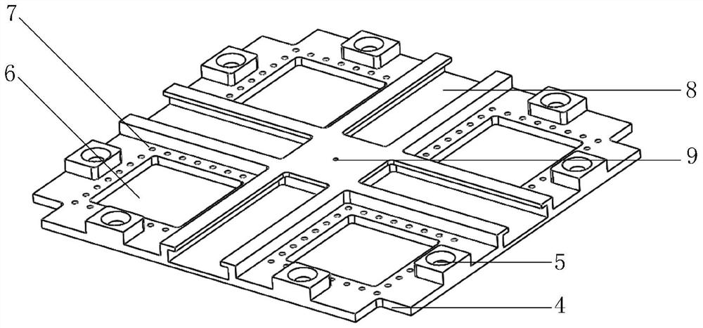 A two-dimensional centroid trimming device for a cube star