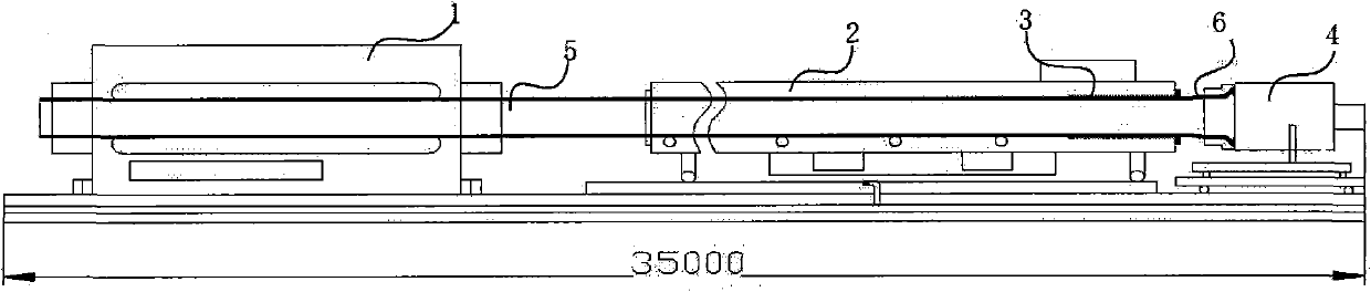 Large-diameter PE straight-wall pipe startup molding and towing device and startup method thereof