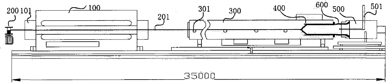 Large-diameter PE straight-wall pipe startup molding and towing device and startup method thereof