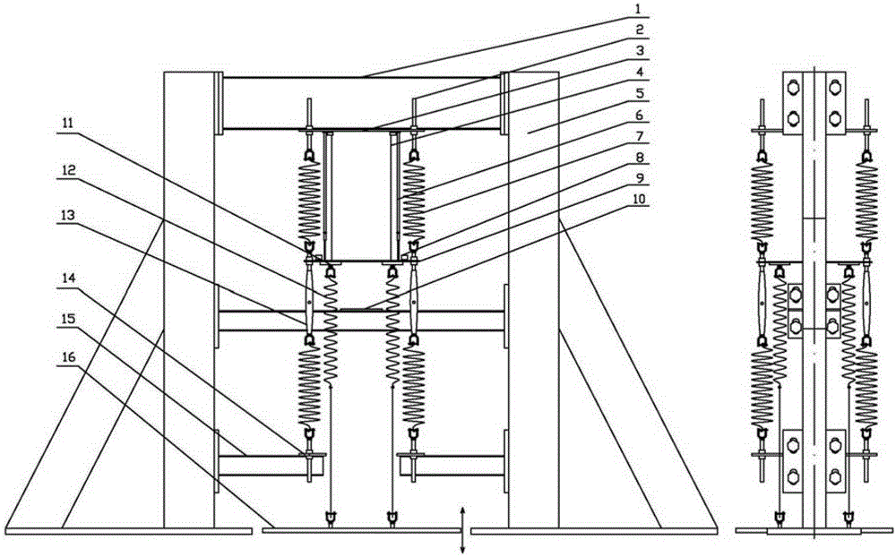 A vertical vibration experimental device with force-controlled loading and variable layout