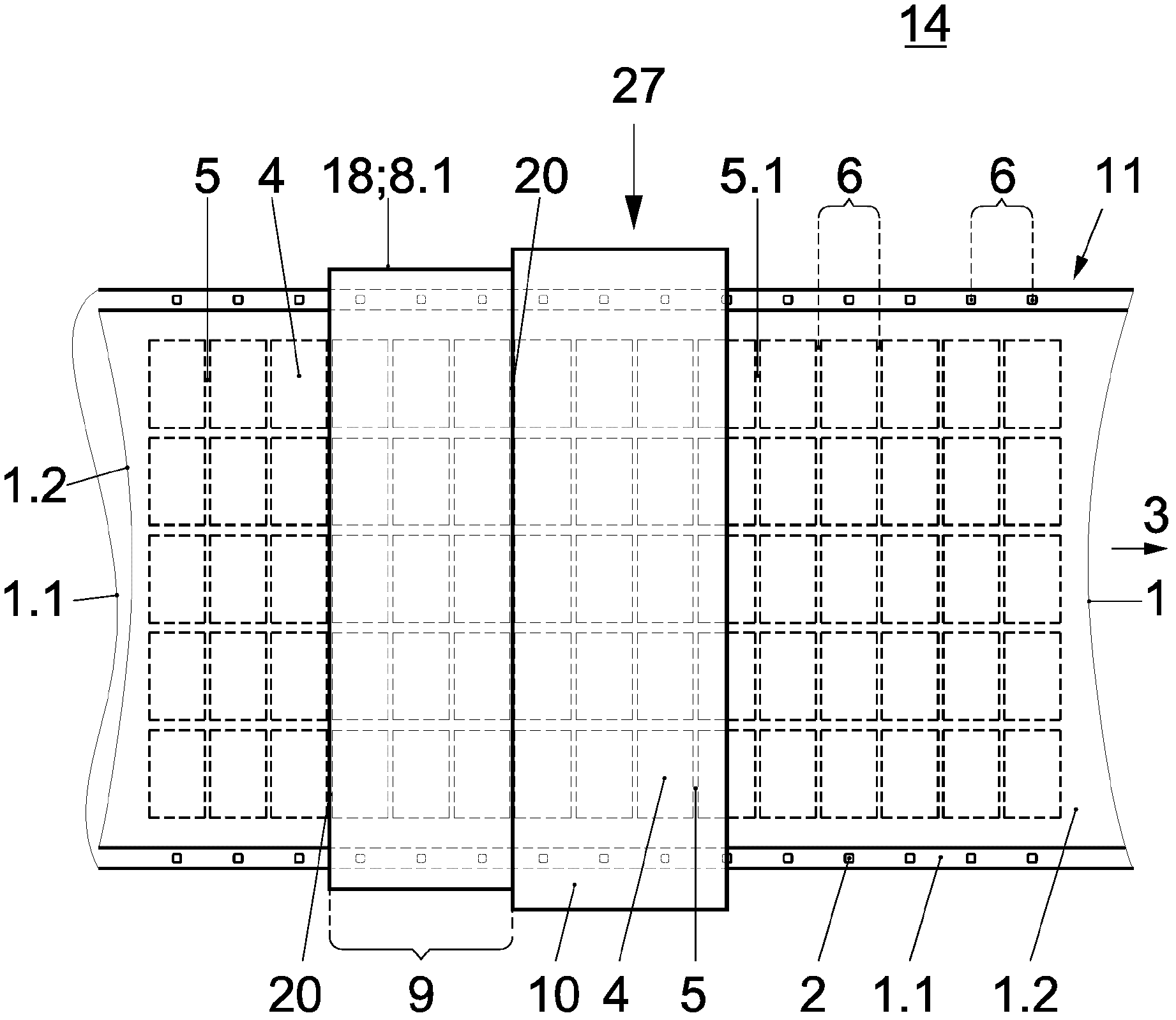 Multilayer thermoplastic laminated film arrangement and device and method for laminating