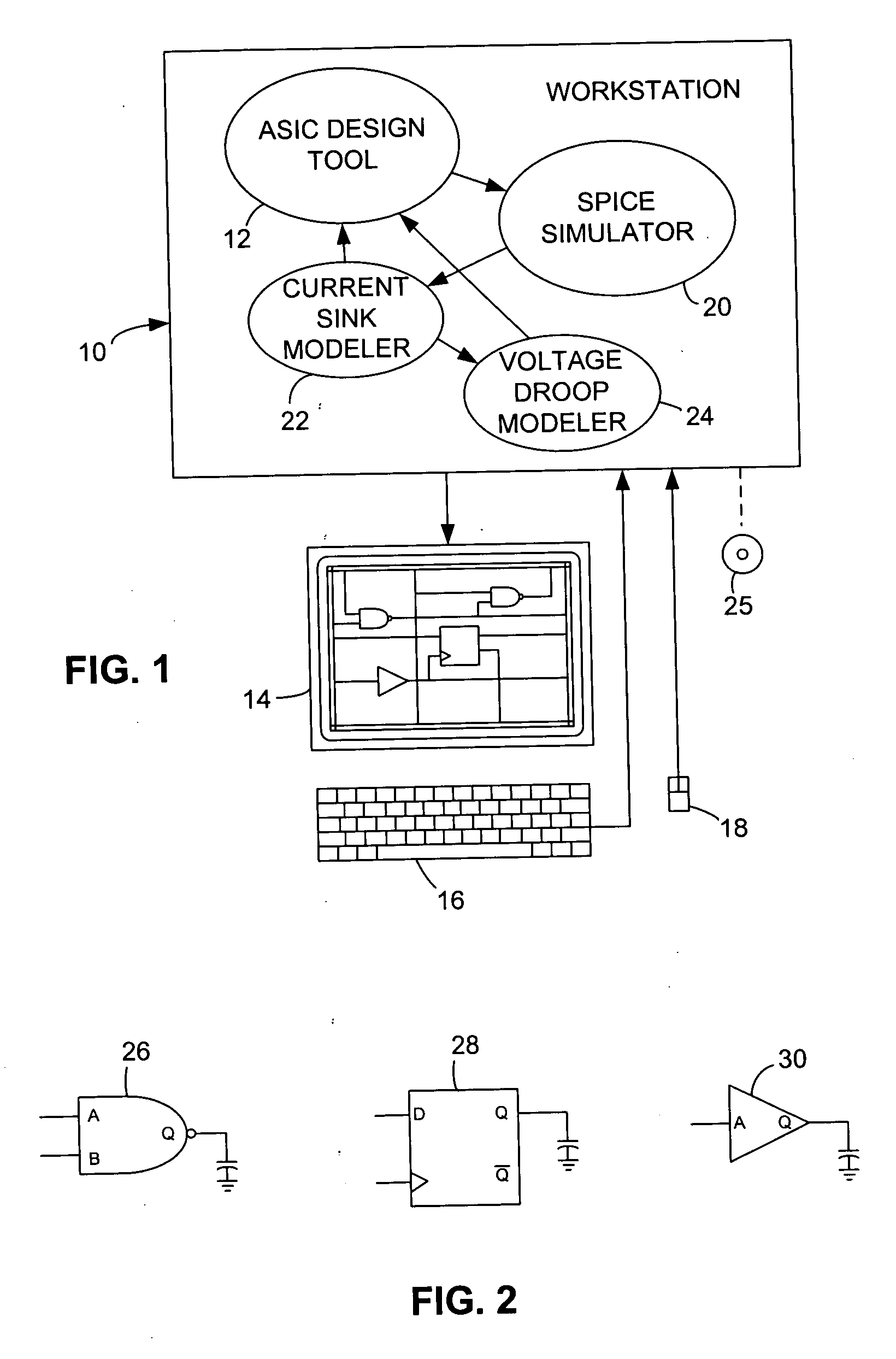 Method for providing a current sink model for an asic