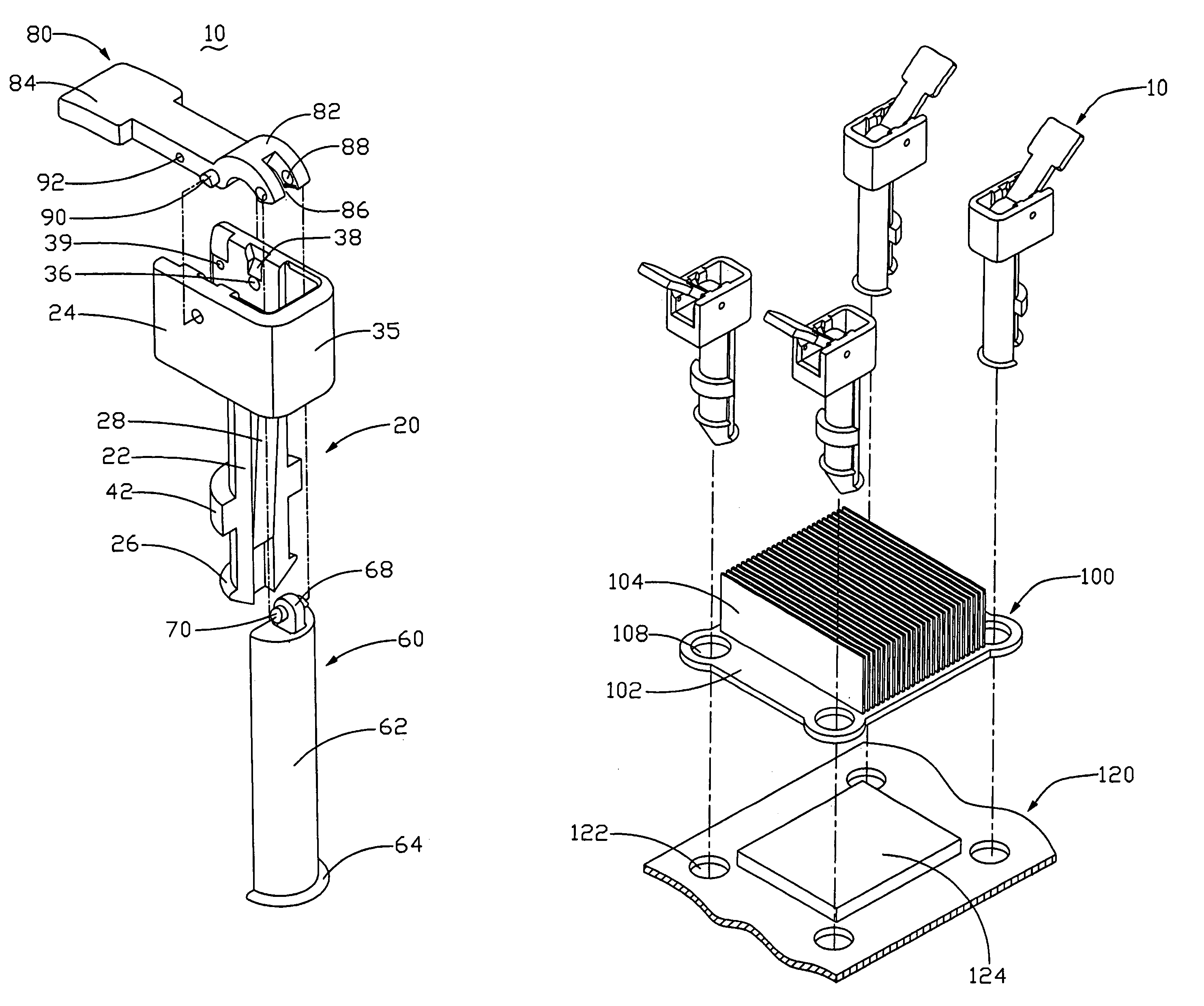 Locking device for heat dissipating device