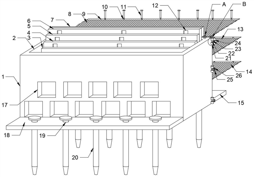 Anti-surge device for water and soil conservation of hydro-fluctuation belt