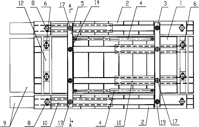 Landing beam sliding hydraulic support system for coal mine