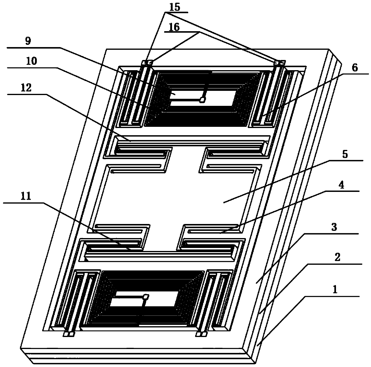 Internal drive and external detection type planar coil decoupling micro gyroscope