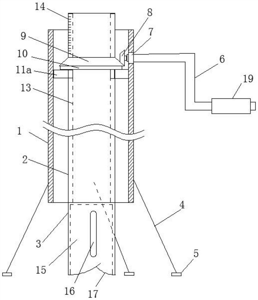 Manual rotation soil columnar sample sampling device