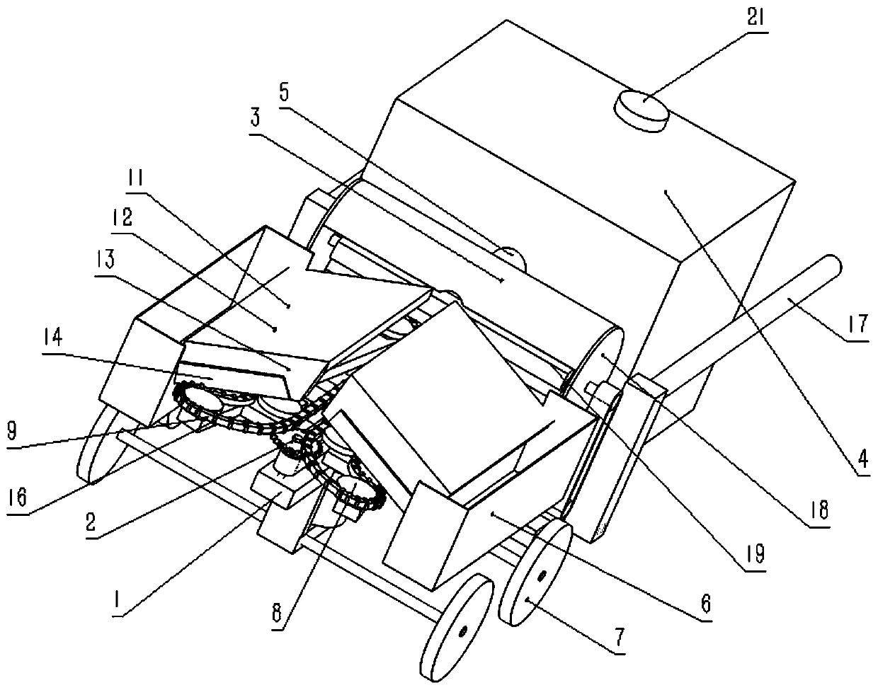 Single-line maize harvesting machine