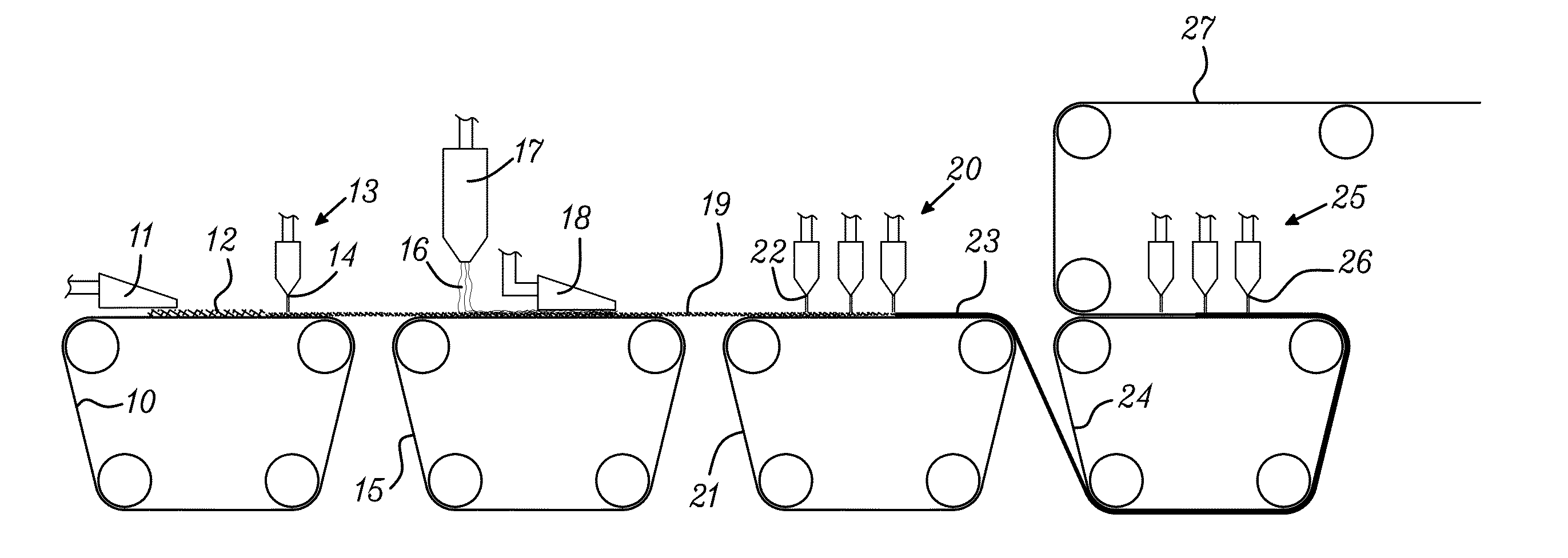 Method of producing a hydroentangled nonwoven material