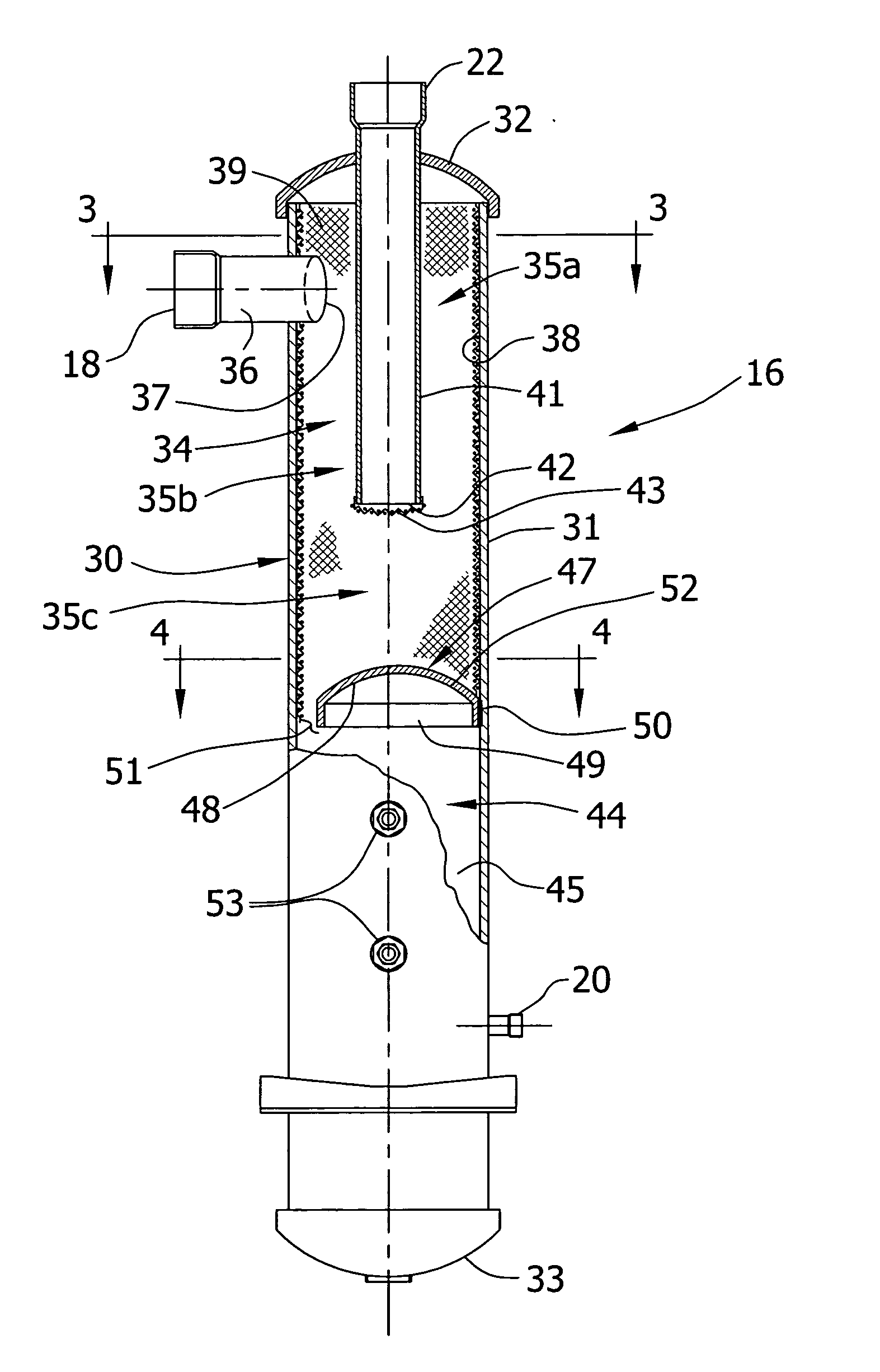 Vertical oil separator