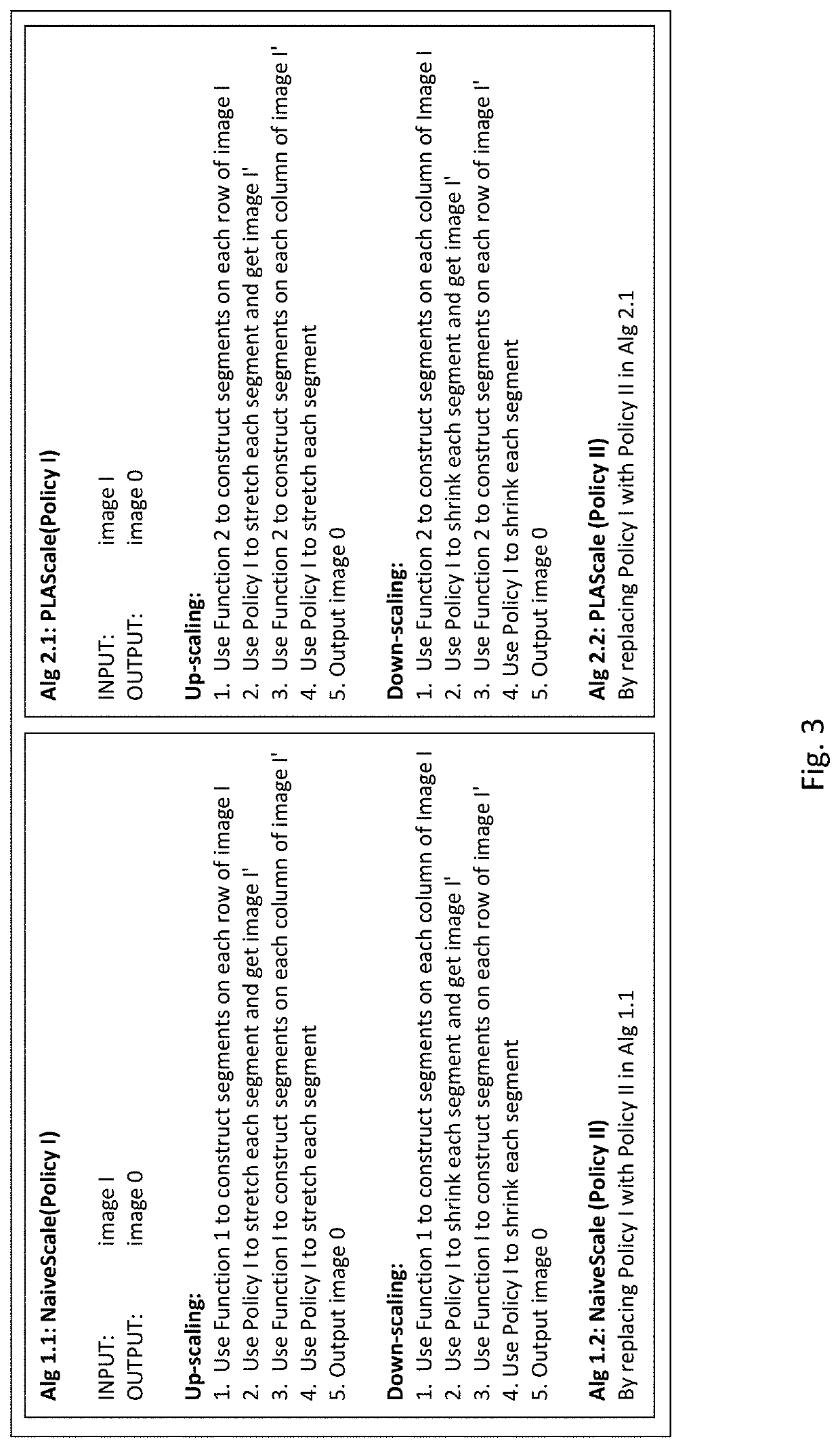 Image scaling method based on linear extension/contraction mode