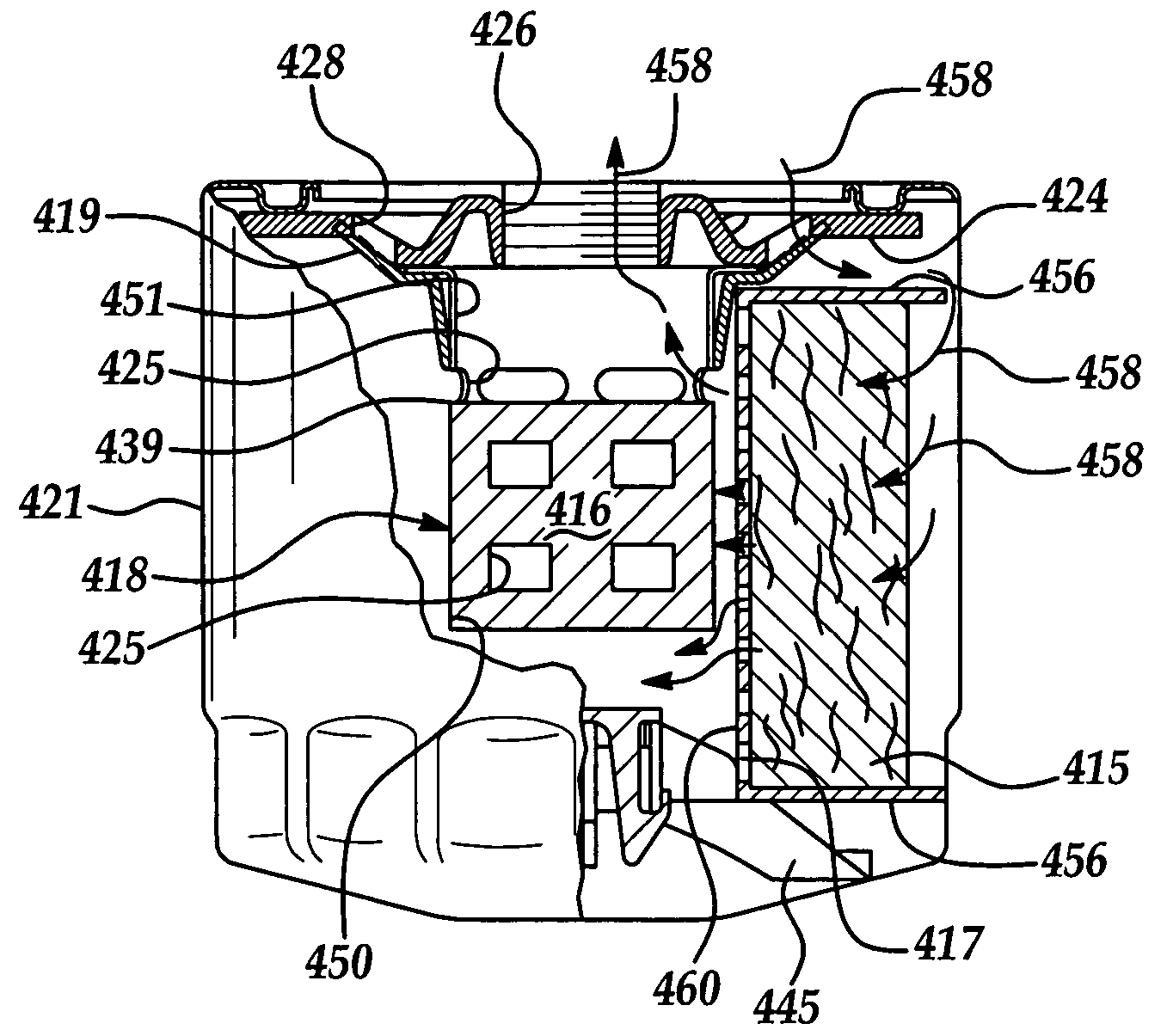 Additive dispersing filter and method of making