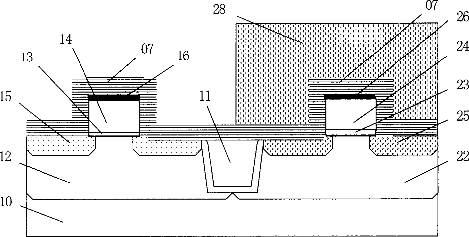 Strain source-drain CMOS integrating method with oxide separation layer