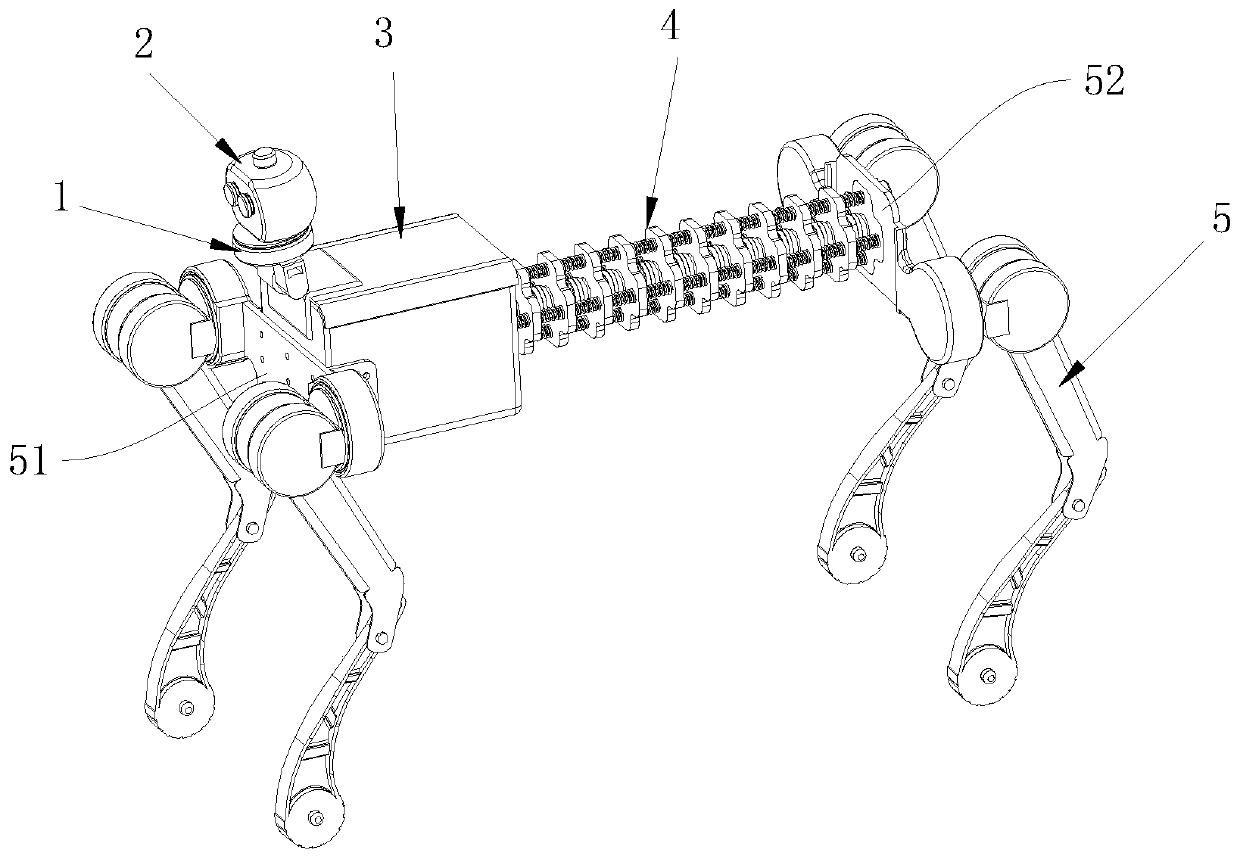 Bionic quadruped robot based on flexible spine technology