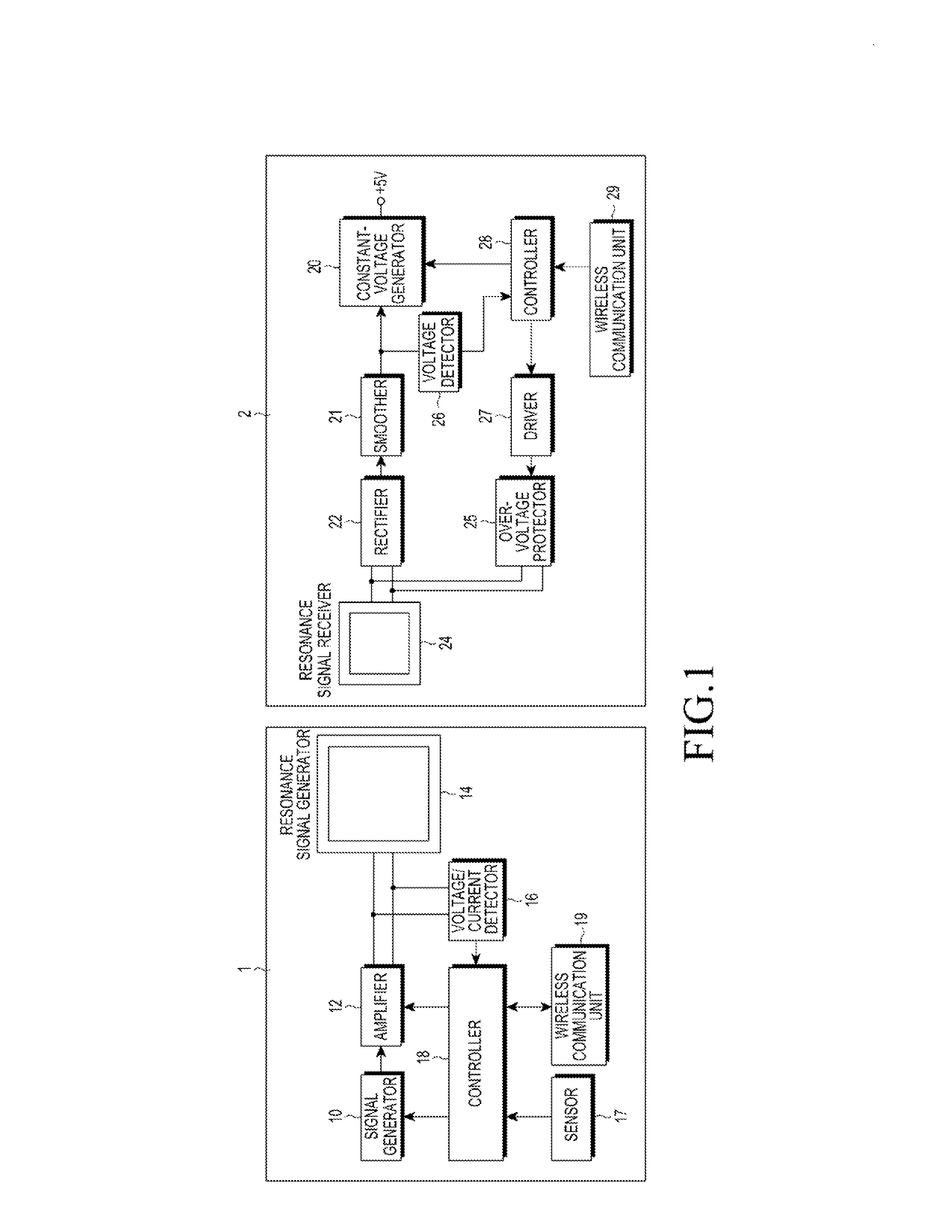 Over-voltage protection device for resonant wireless power reception device and method for controlling the over-voltage protection device
