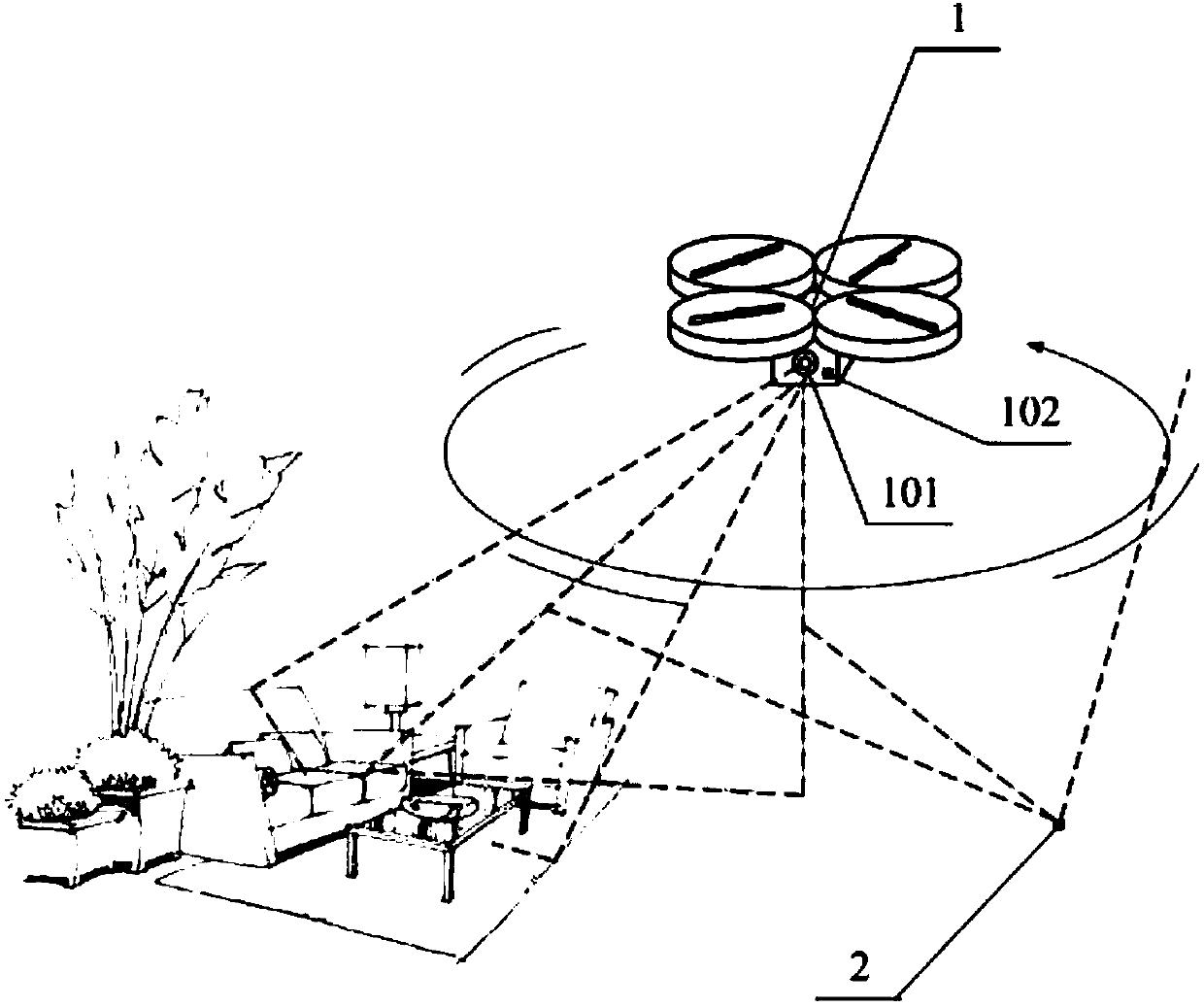 Space scanning system based on unmanned aerial vehicle (UAV) carrier and structured light scanning technology and working method thereof