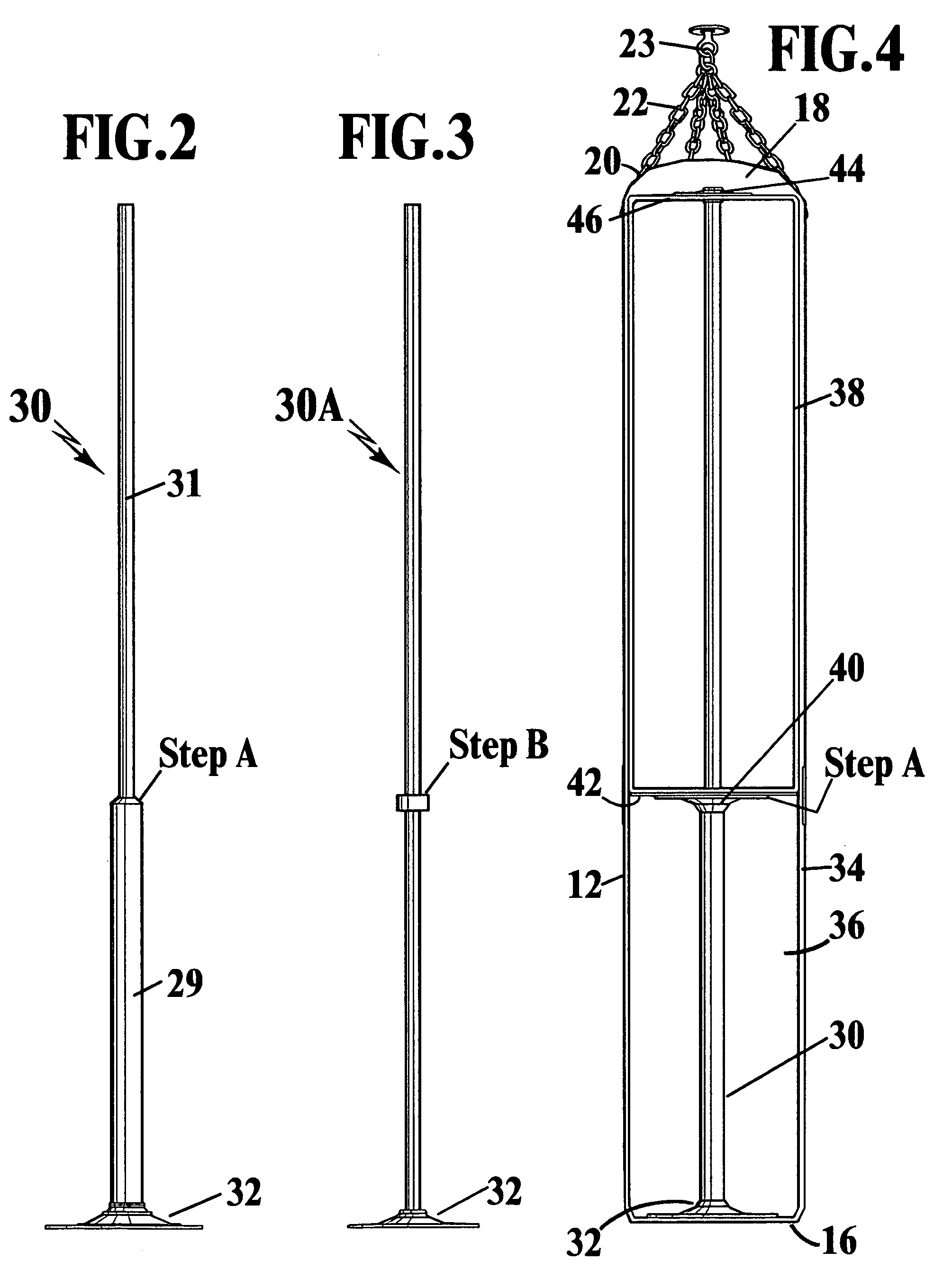 Modular heavy bag with spindle support