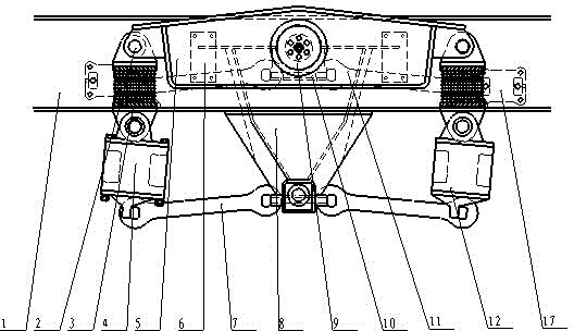 Rear suspension system of wide-body dump truck